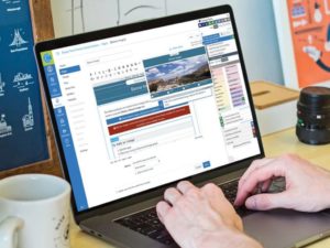 Laptop with DesignPLUS on screen