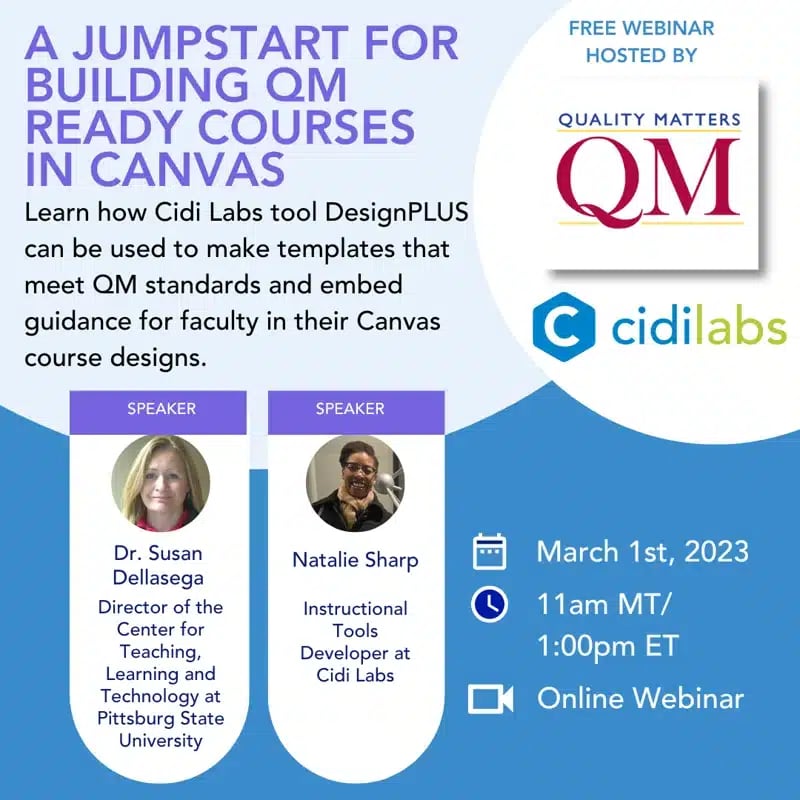 QM Webinar flyer March 1st